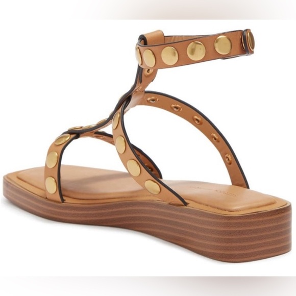 NEW Rebecca Minkoff Aria Studded Leather platform Gladiator Wrap Sandal size 8 - Picture 3 of 7